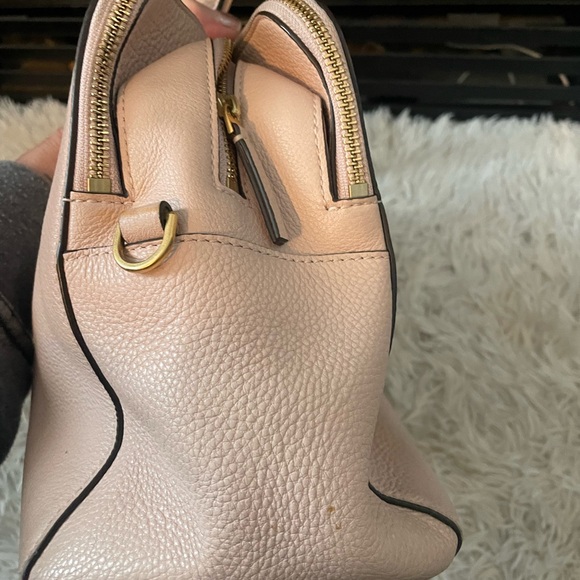 👜 Tory Burch Pebbled Leather Satchel / Shoulder Bag – Blush - Picture 4 of 11